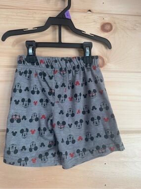 Disney Gray Toddler Shorts with Red Mickey Accents